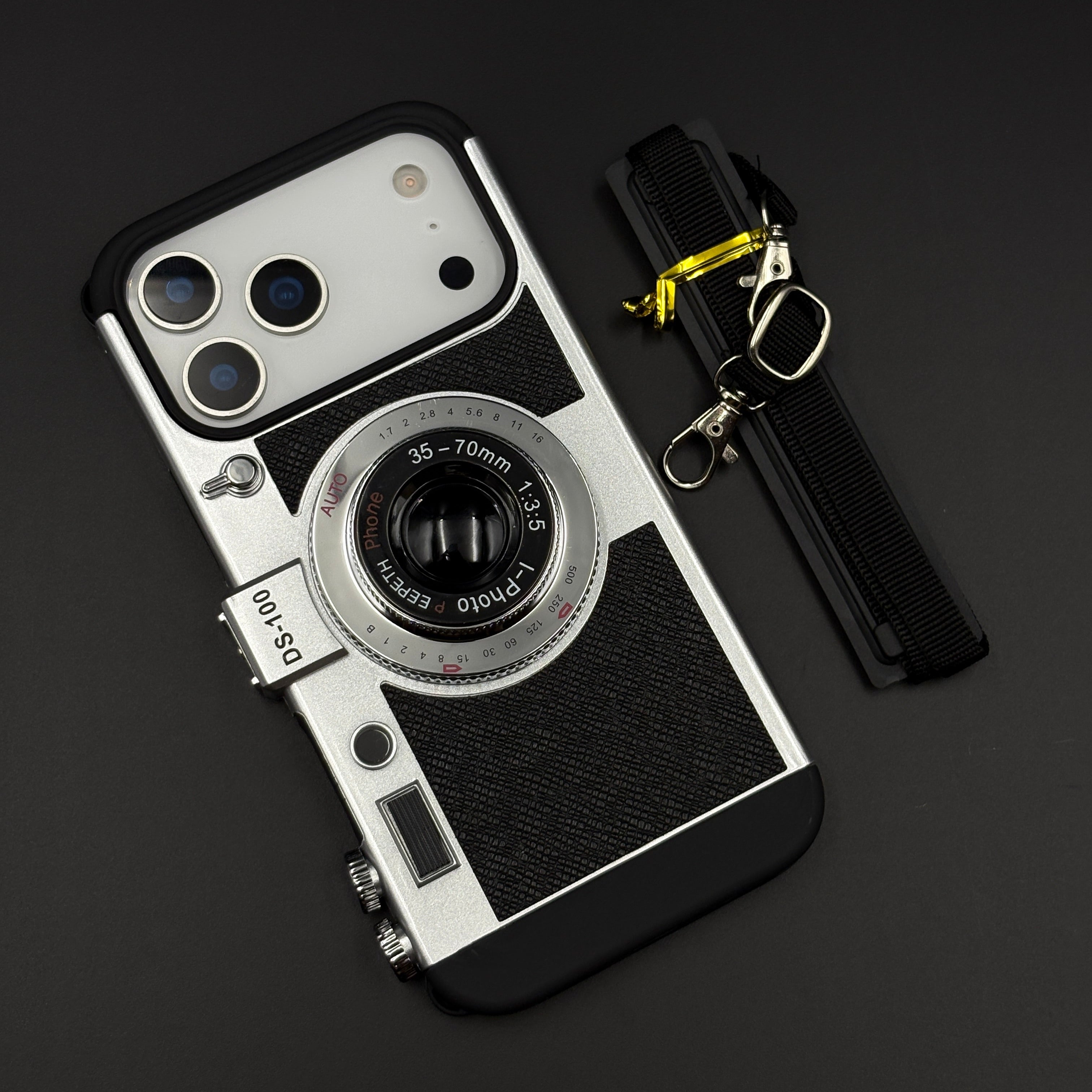 3D Vintage Camera Phone Case Cover for iPhone 17 Series | Retro Designer | Detachable Sling