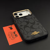 CC Luxe Heritage Monogram Case for iPhone 18 Pro with Premium Gold Accent