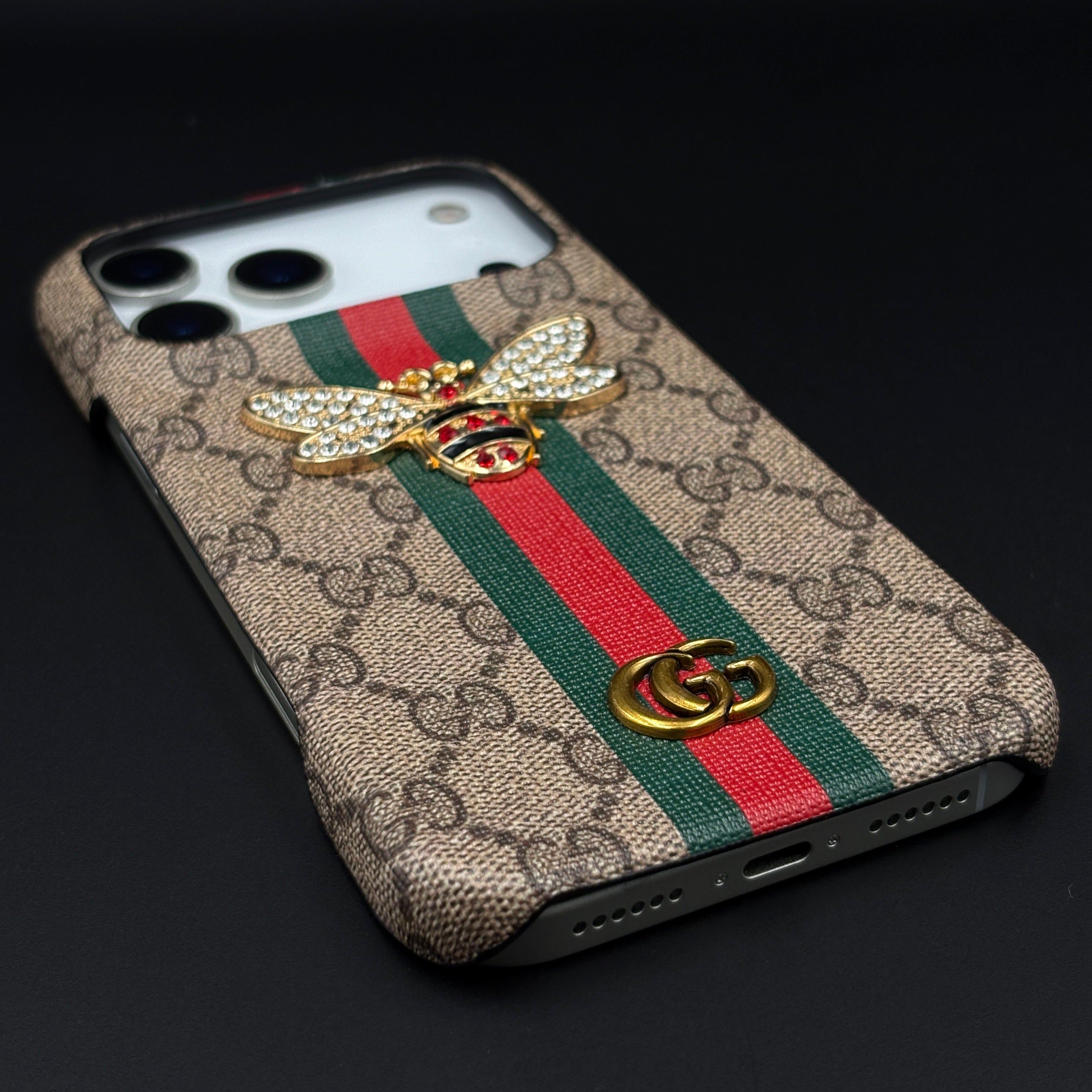 GG Bee Stripe Designer Case for iPhone 17 Series | Luxury Stripe