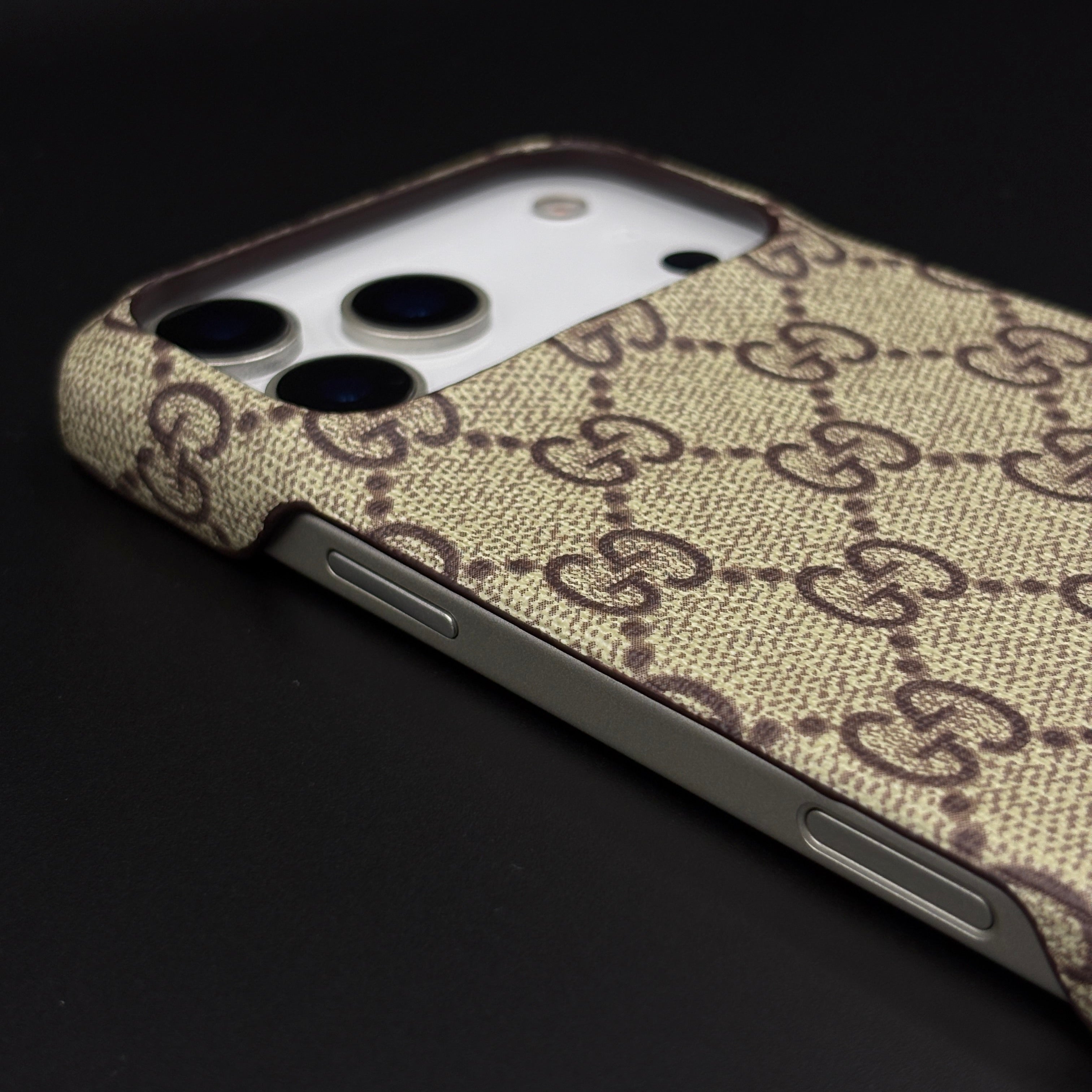 Luxury Brand PU Leather GG Case for iPhone 17 Series | Designer Protective Cover