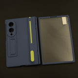 Matte Phone Case Cover with Pen & Holder for Samsung Galaxy Z Fold 8 | Kickstand | Hinge & Front Screen Protection