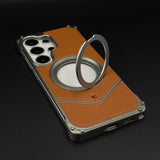 Heavy Duty Rugged Metal Ring Stand MagSafe Mobile Case Cover for Samsung Galaxy S26 Ultra