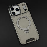 Leather Phone Case Cover with Metal Rotating Stand & MagSafe for iPhone 17 Series | Premium 360° Kickstand Edition