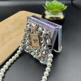 Samsung Galaxy Z Flip 5 Perfume Silver Floral Diamond With Pearl Holder