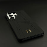 Luxury Leather Case for Samsung Galaxy S25 Ultra | HMS‑Inspired Ribbon Design with Gold H Logo