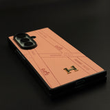 Luxury Leather Case for Samsung Galaxy Z Fold 7 | HMS‑Inspired Ribbon Design with Gold H Logo
