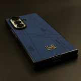 Luxury Leather Case for Samsung Galaxy Z Fold 7 | HMS‑Inspired Ribbon Design with Gold H Logo