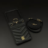 Puffer Cardholder Sling Phone Case Cover for Samsung Galaxy Z Flip 7 | Quilted Strap Wallet Cover