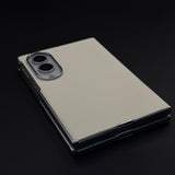 Executive Leather Chrome Detail Frame Case Cover for Samsung Galaxy Z Fold 8