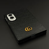 Luxury GG Pattern Leather Feel Case for Samsung Galaxy Z Fold 8 | Designer-Inspired Premium Back Cover