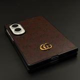 Luxury GG Pattern Leather Feel Case for Samsung Galaxy Z Fold 8 | Designer-Inspired Premium Back Cover
