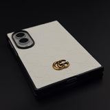 Luxury GG Pattern Leather Feel Case for Samsung Galaxy Z Fold 8 | Designer-Inspired Premium Back Cover
