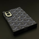 EGY Monogram Pattern Fabric Texture Mobile Case Cover for Samsung Galaxy Z Fold 8