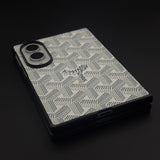EGY Monogram Pattern Fabric Texture Mobile Case Cover for Samsung Galaxy Z Fold 8