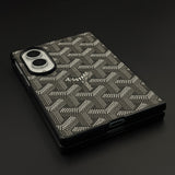 EGY Monogram Pattern Fabric Texture Mobile Case Cover for Samsung Galaxy Z Fold 8