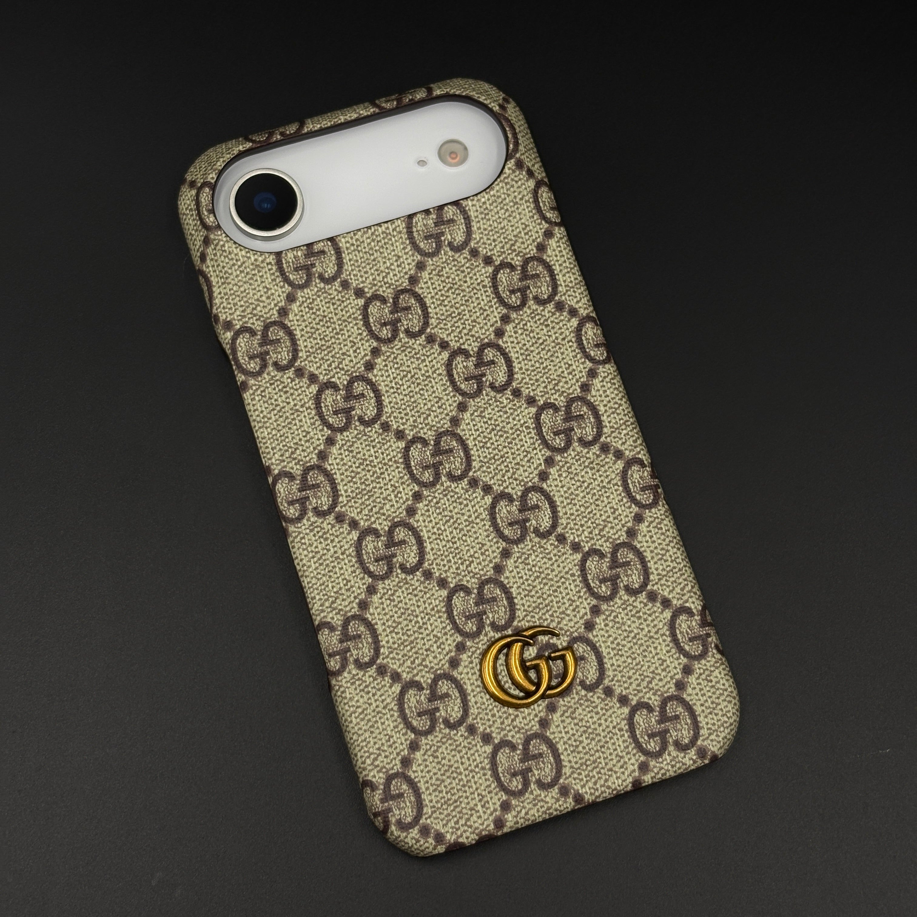 GG Monogram Luxury Pattern Mobile Case Cover for iPhone 17 Air | Premium Emblem Canvas Edition