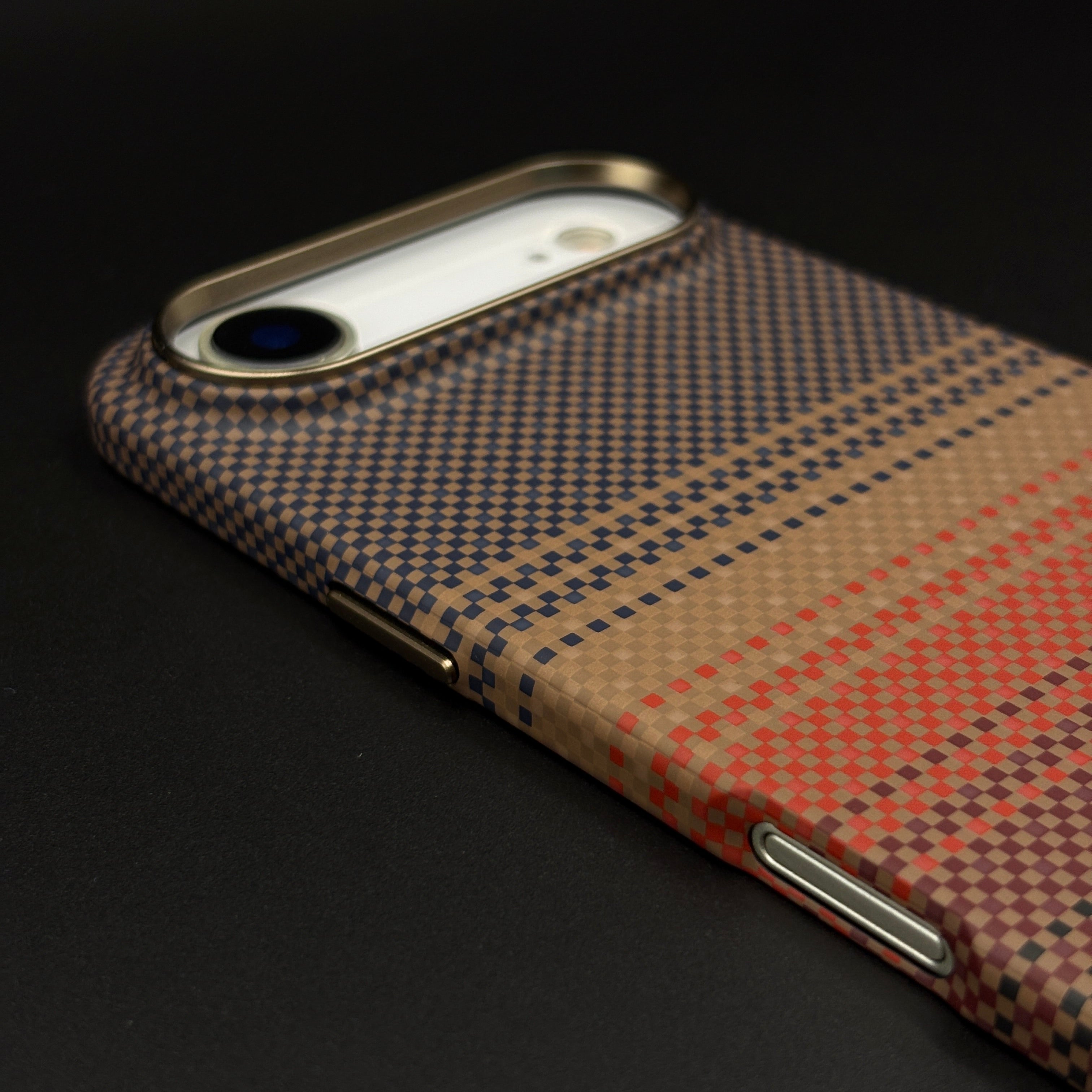 Carbon Texture Sunset Stripe Mobile Case Cover for iPhone 17 Air | Rare Aramid Texture Finish | Real Carbon Fibre Feel | Hidden MagSafe