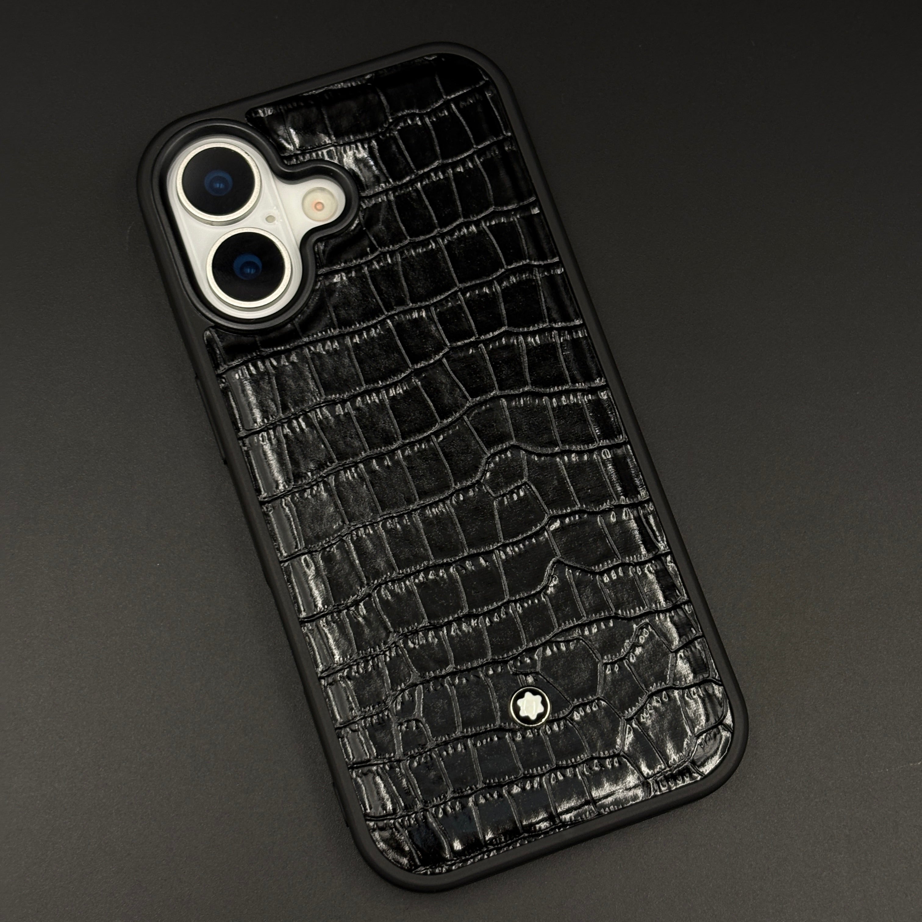 Croc Pattern MB Logo Case for iPhone 17 | Luxury Embossed Leather Protection