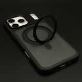 Smoky Metal Stand MagSafe Side Silicone Mobile Case Cover for iPhone 17 Series
