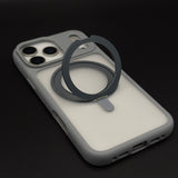 Smoky Metal Stand MagSafe Side Silicone Mobile Case Cover for iPhone 17 Series