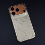 Branded Monogram Pattern Mobile Case Cover for iPhone 17 Series | Artisan Embossed Leather | Premium Feel