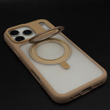 Smoky Metal Stand MagSafe Side Silicone Mobile Case Cover for iPhone 17 Series