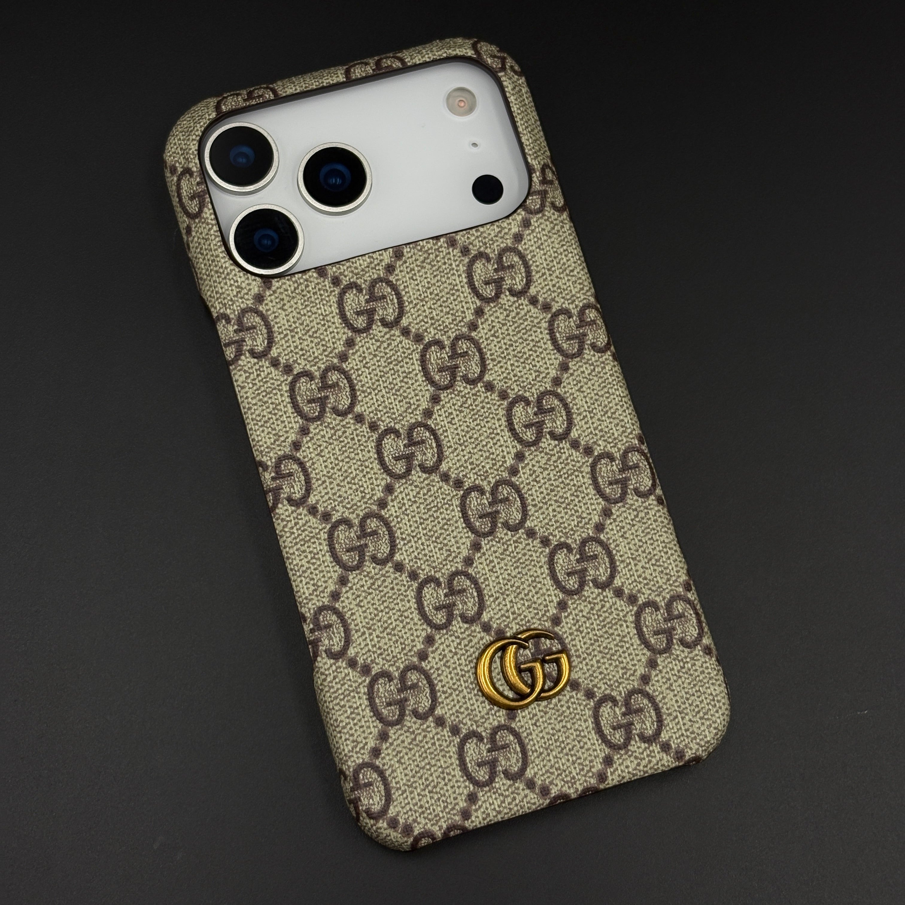 GG Monogram Luxury Pattern Mobile Case Cover for iPhone 17 Series | Premium Emblem Canvas Edition
