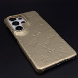 Branded Embossed Monogram Leather Texture Mobile Case Cover for Samsung Galaxy S26 Ultra