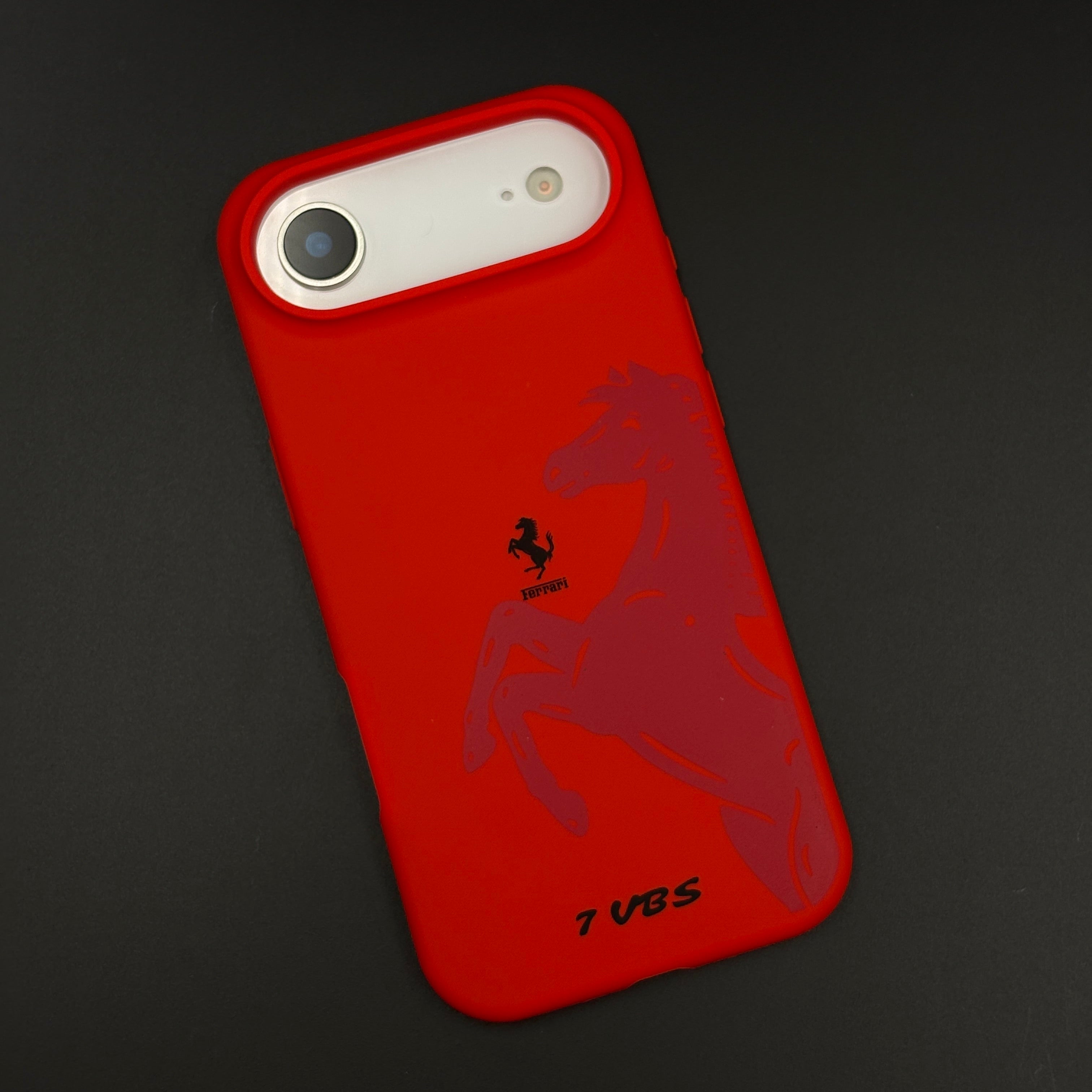 Prancing Horse Silhouette Red Mobile Case Cover for iPhone 17 Air | Soft Silicone Touch | Sports Edition | Hidden MagSafe
