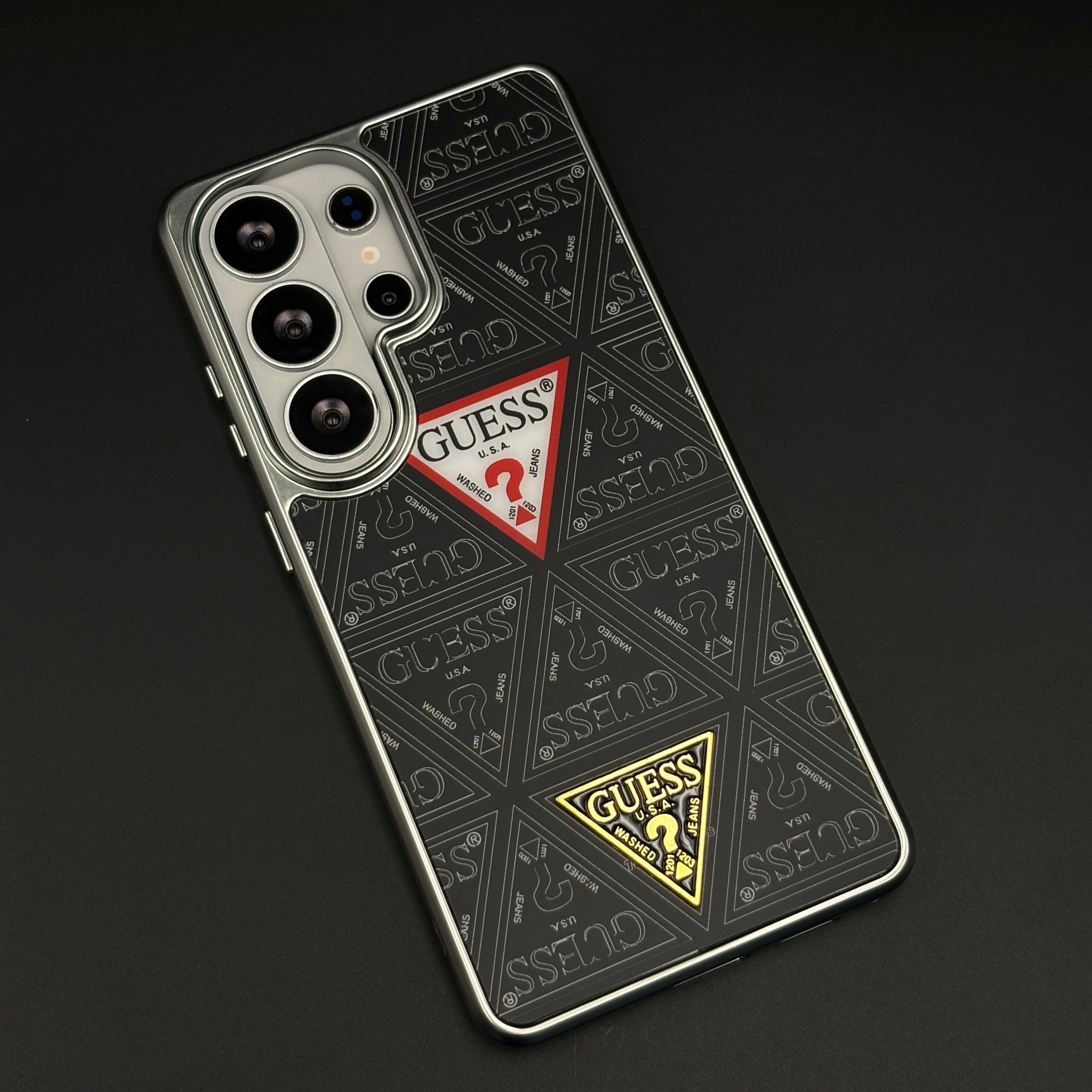 GS Fashion Brand Metal Style Frame Case Cover for Samsung Galaxy S26 Ultra