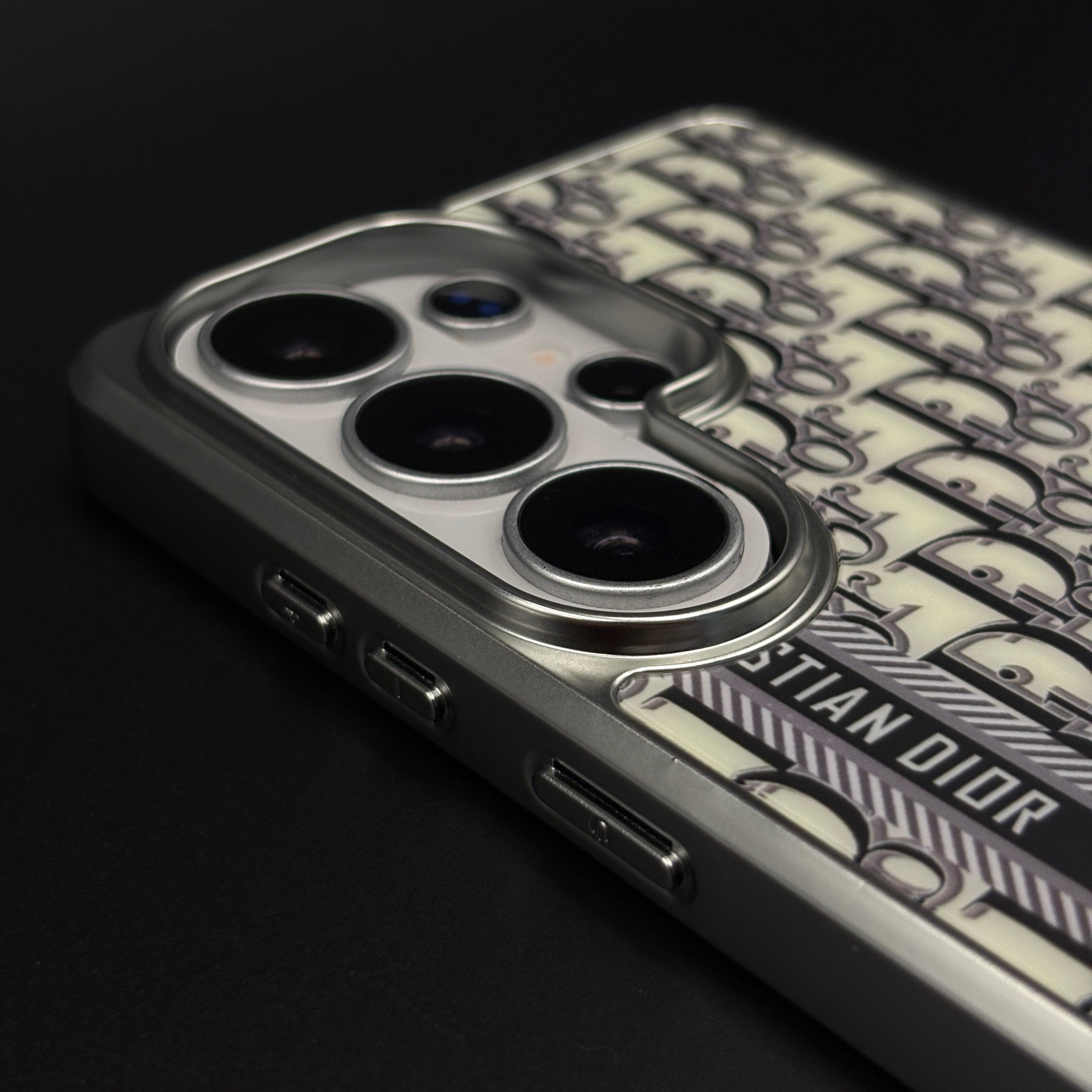 CD Brand Pattern Metal Style Frame Case for Samsung Galaxy S26 Ultra