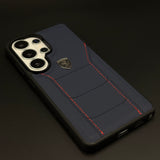 Luxury FR Stitched Red Leather Case for Samsung Galaxy S26 Ultra