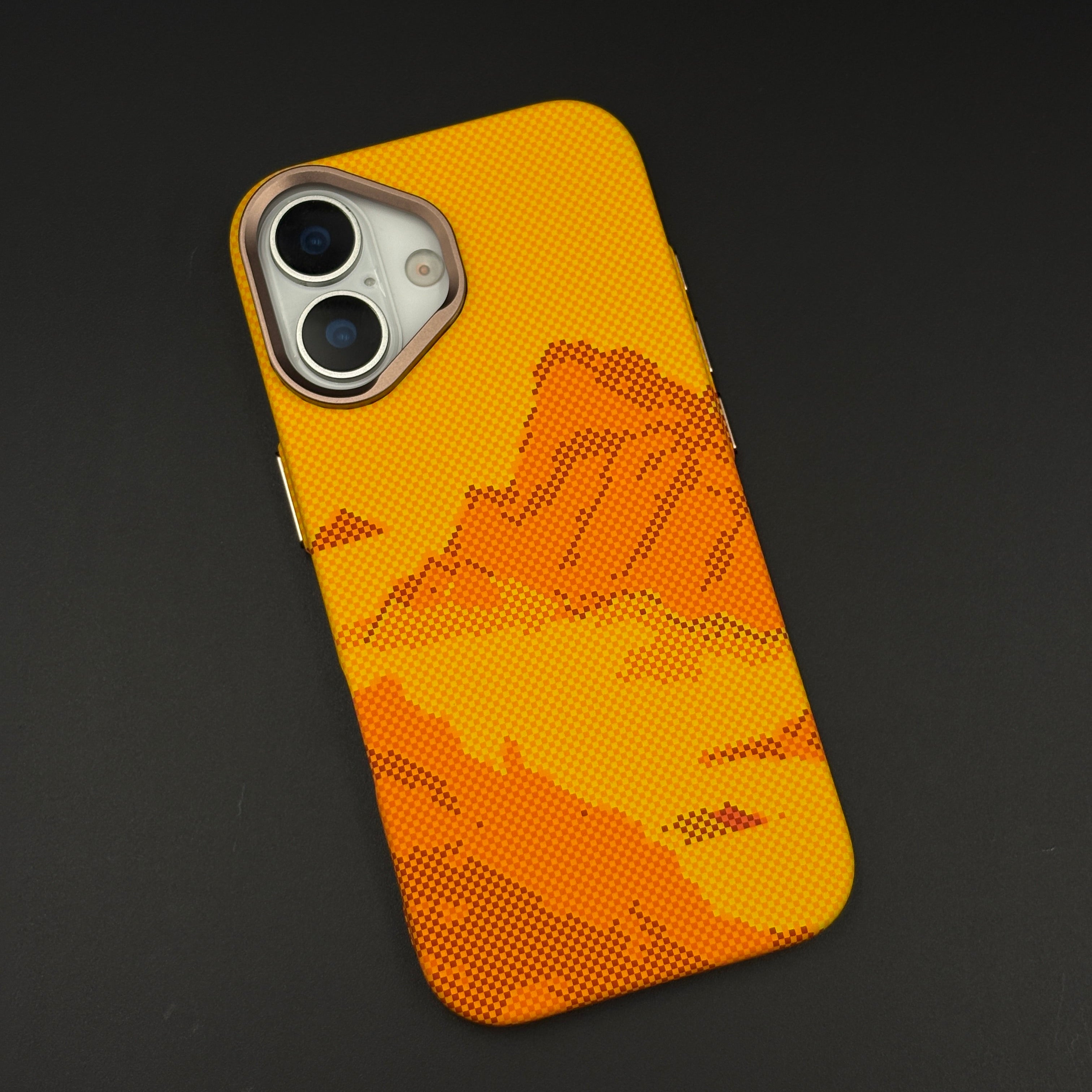 Yellow Canyon Art Slim Mobile Case Cover for iPhone 17 | Rare Aramid Texture | Real Carbon Fibre Feel | Hidden MagSafe