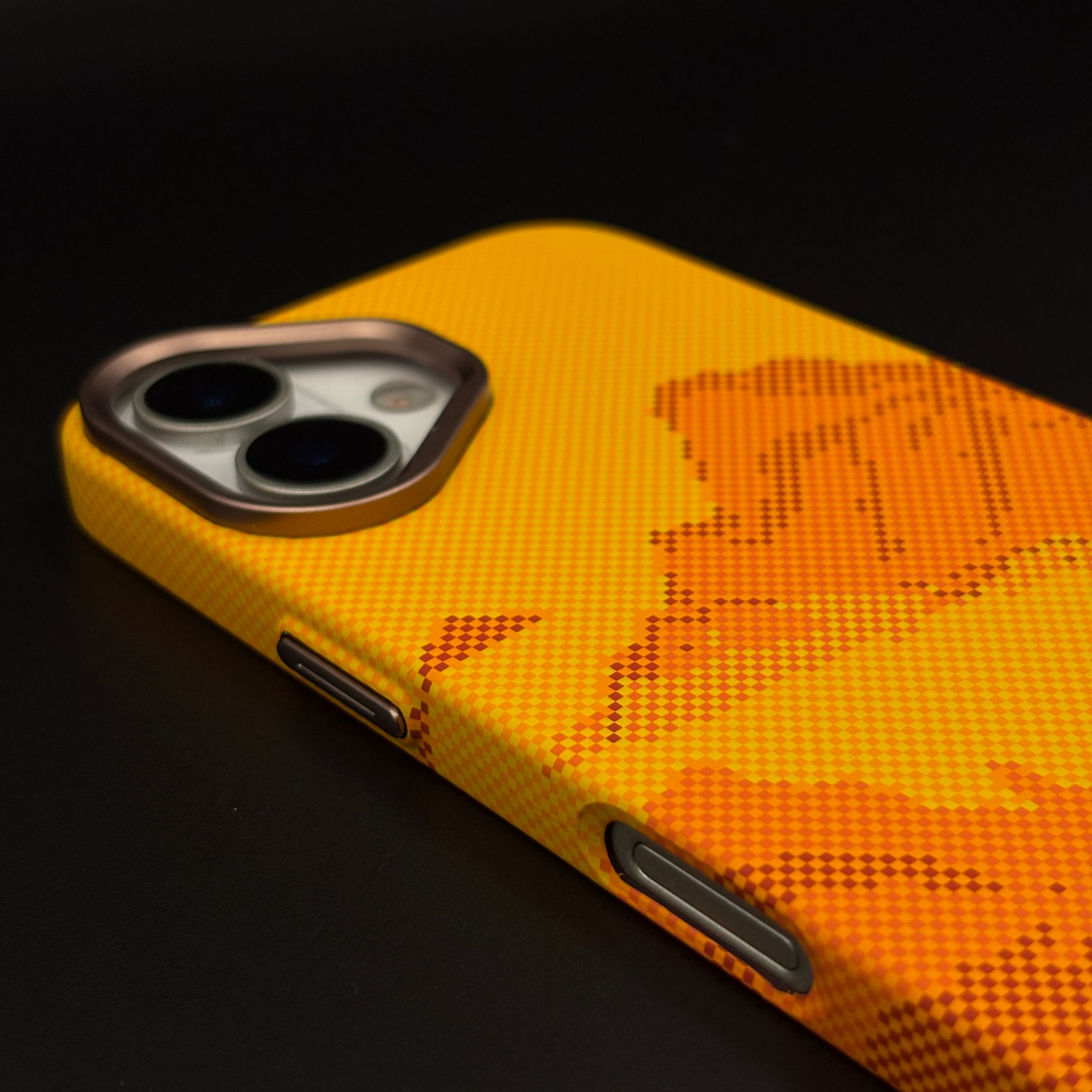 Yellow Canyon Art Slim Mobile Case Cover for iPhone 17 | Rare Aramid Texture | Real Carbon Fibre Feel | Hidden MagSafe