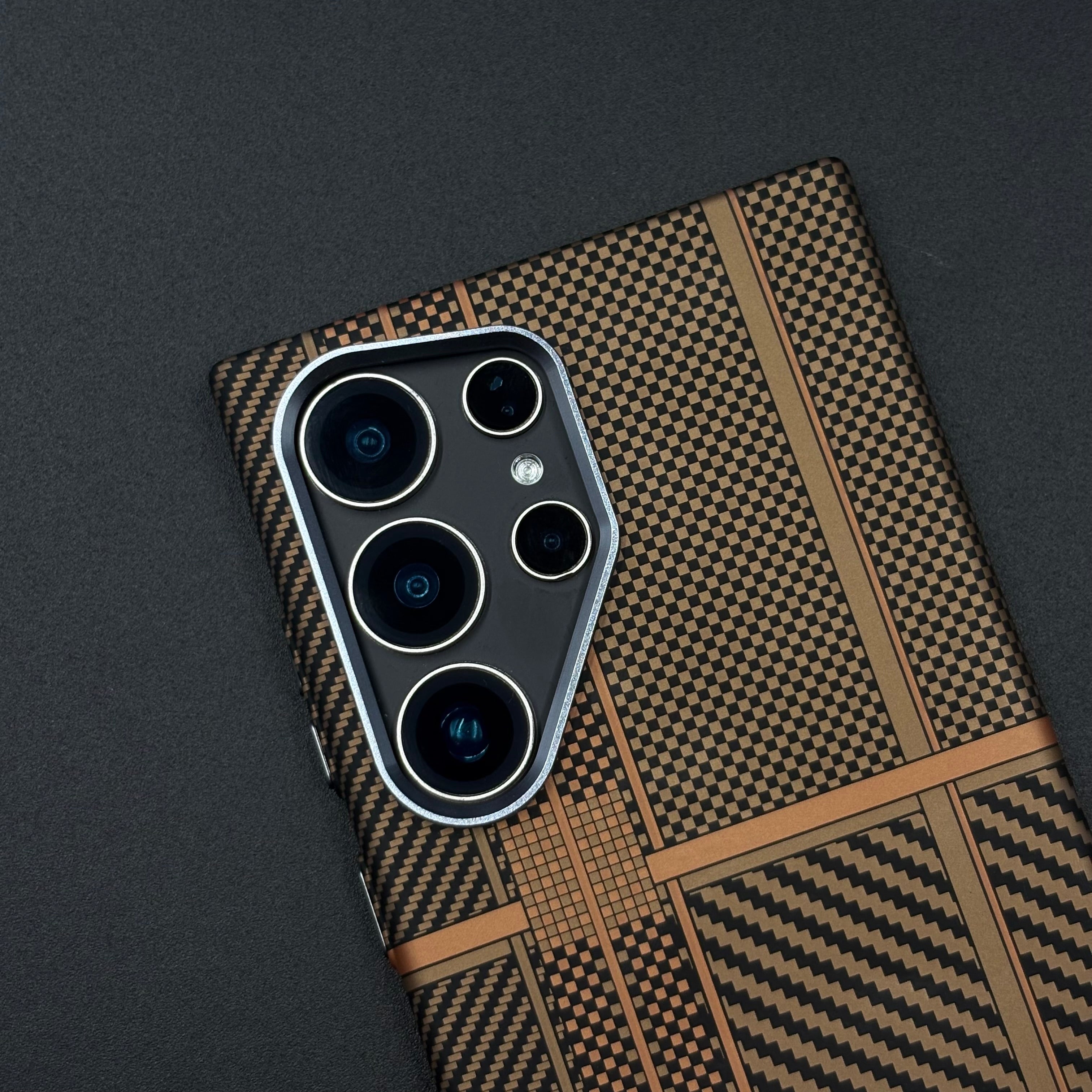 Samsung Galaxy S25 Ultra Desert Brown Premium Slim Case | Rare Aramid Texture Finish | Real Carbon Fibre Feel | Hidden MagSafe