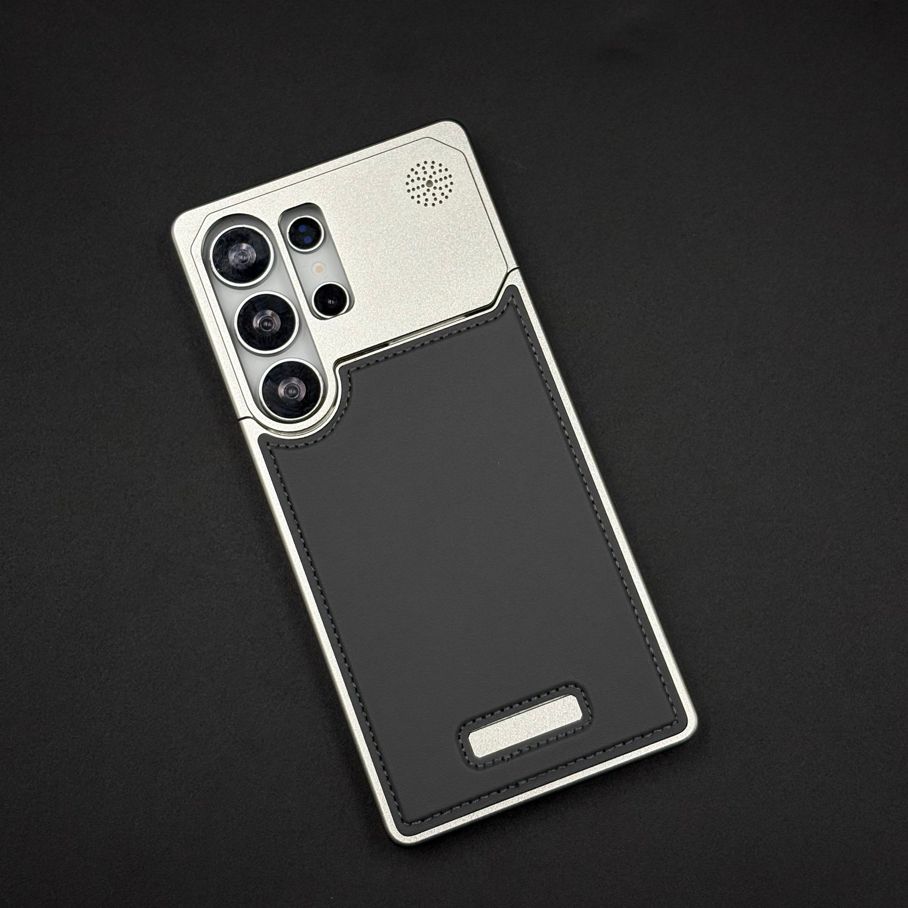 AeroFlex Aluminium Leather Case Hidden Magsafe for Samsung Galaxy S24 Ultra | Premium Metallic Frame | Hybrid Back Cover