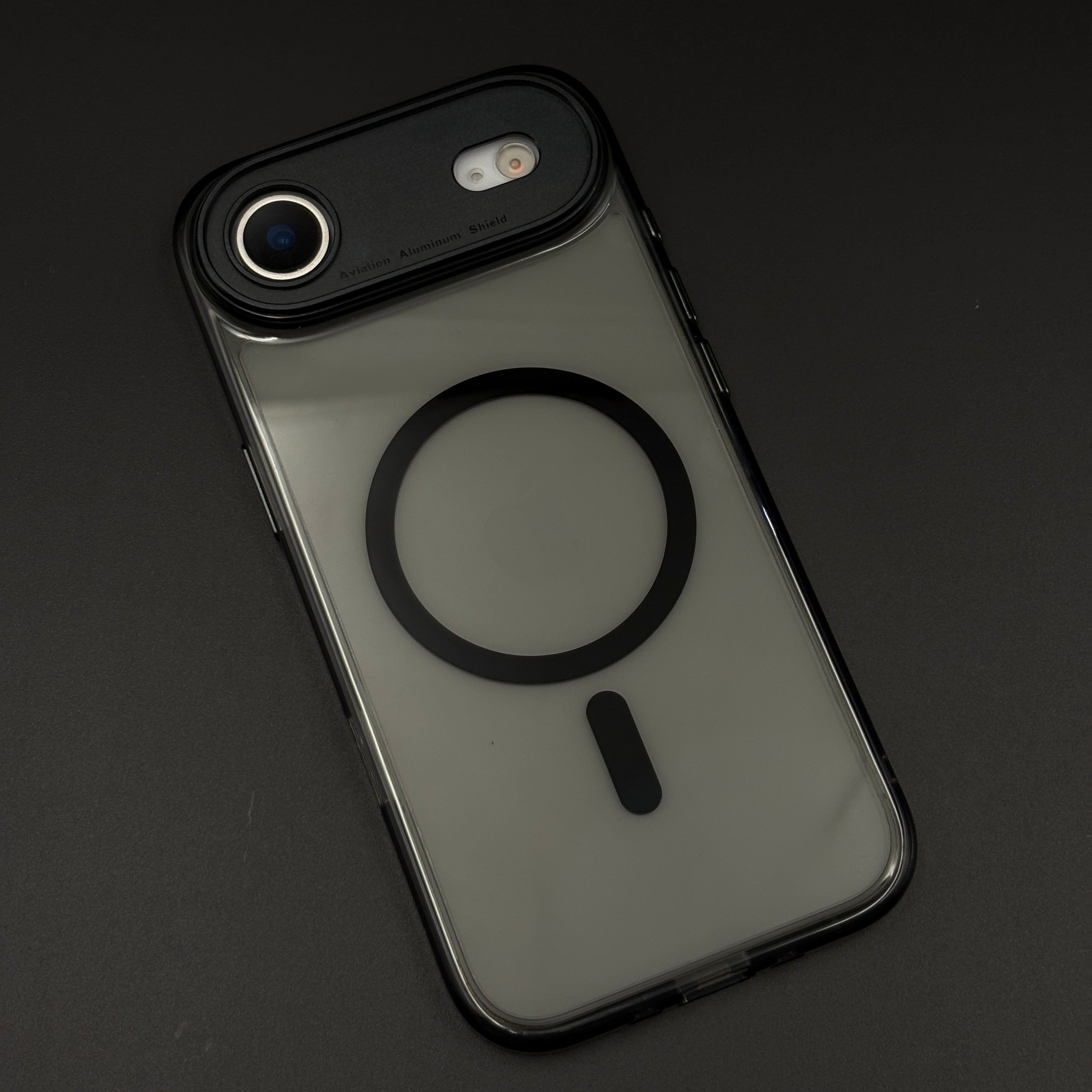 Smokey Transparent MagSafe Phone Case for iPhone 17 Air | Matte Black-Edge Clear Cover