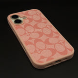 CC Pattern PU Leather Side Silicone Case for iPhone 17 | Monogram Soft Touch Protection