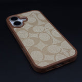 CC Pattern PU Leather Side Silicone Case for iPhone 17 | Monogram Soft Touch Protection