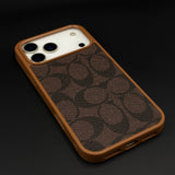CC Pattern PU Leather Side Silicone Case for iPhone 17 Series | Monogram Soft Touch Protection