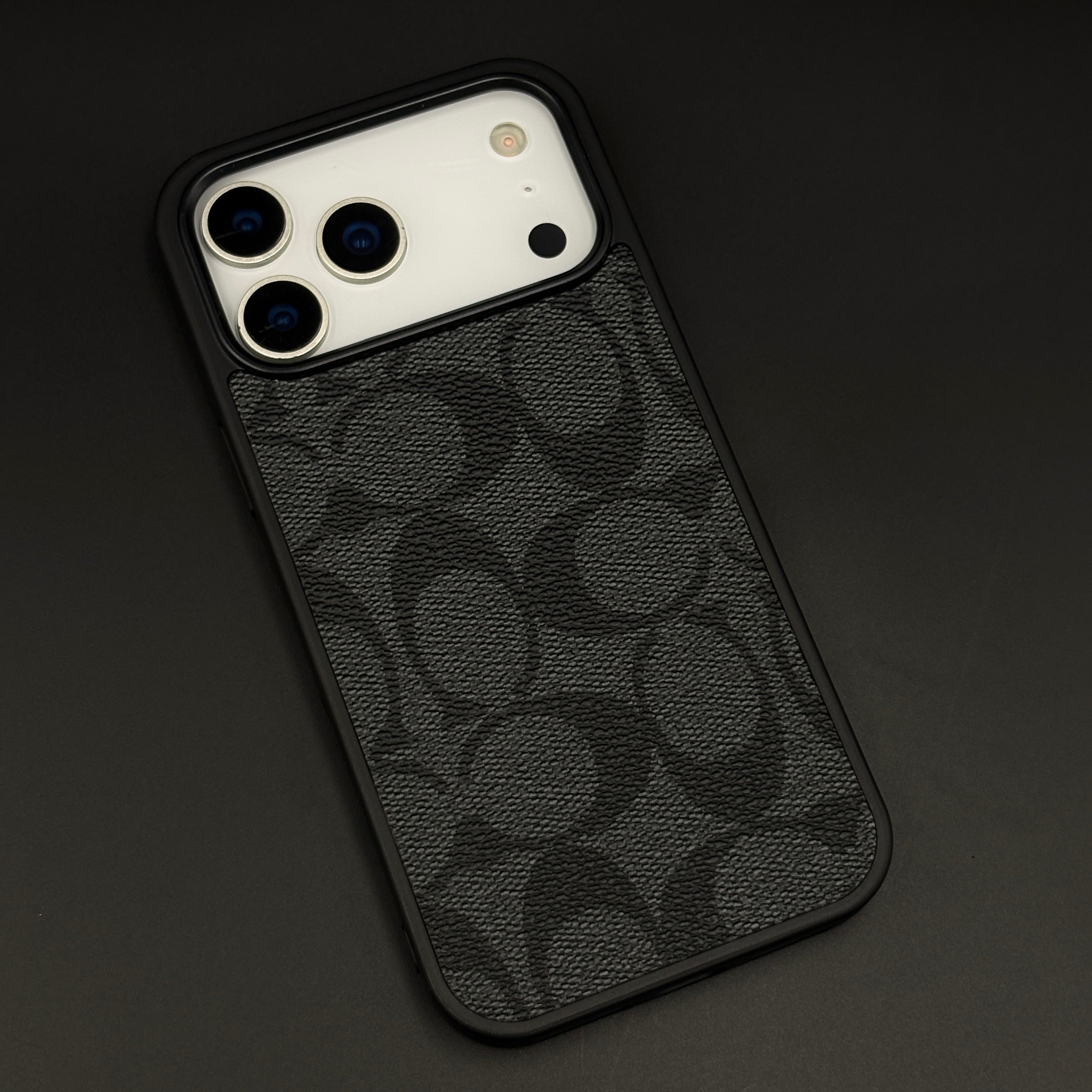 CC Pattern PU Leather Side Silicone Case for iPhone 17 Series | Monogram Soft Touch Protection