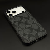 CC Pattern PU Leather Side Silicone Case for iPhone 17 Series | Monogram Soft Touch Protection