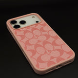 CC Pattern PU Leather Side Silicone Case for iPhone 17 Series | Monogram Soft Touch Protection