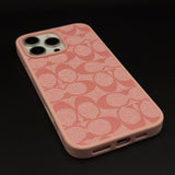 CC Pattern PU Leather Side Silicone Case for iPhone 16 Pro Max | Monogram Soft Touch Protection