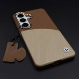 Luxury Dual-Tone Leather Hidden MagSafe Case Cover for Samsung Galaxy S26