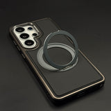 Stitched Leather MagSafe Metal Stand Case for Samsung Galaxy S26 Ultra