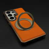 Stitched Leather MagSafe Metal Stand Case for Samsung Galaxy S26 Ultra