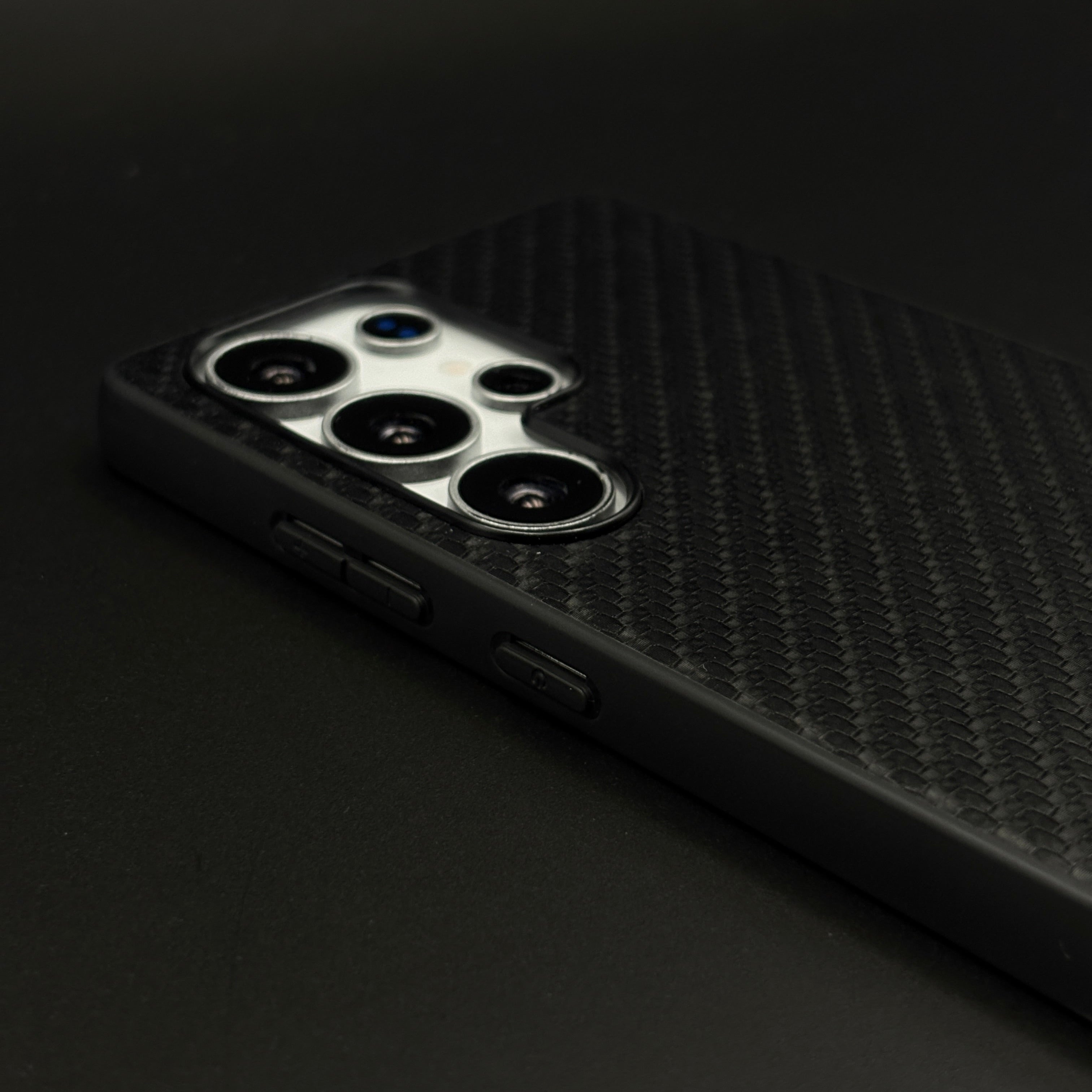 Carbon Fibre MB Logo Case for Samsung Galaxy S25 Ultra | Luxury Embossed Leather Protection