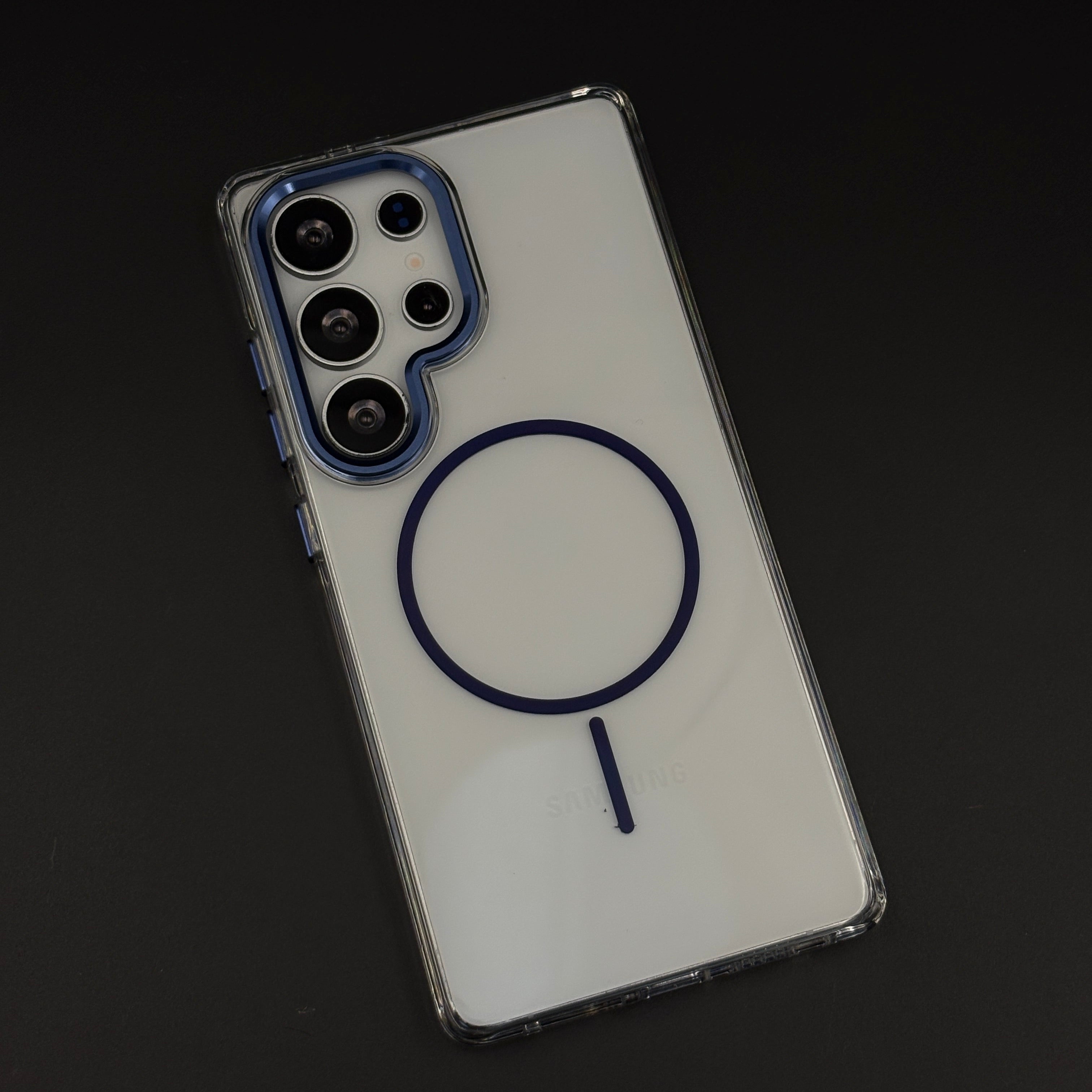 Anti-Yellow MagSafe Clear Phone Case Cover for Samsung Galaxy S25 Ultra | Metal Camera Bump