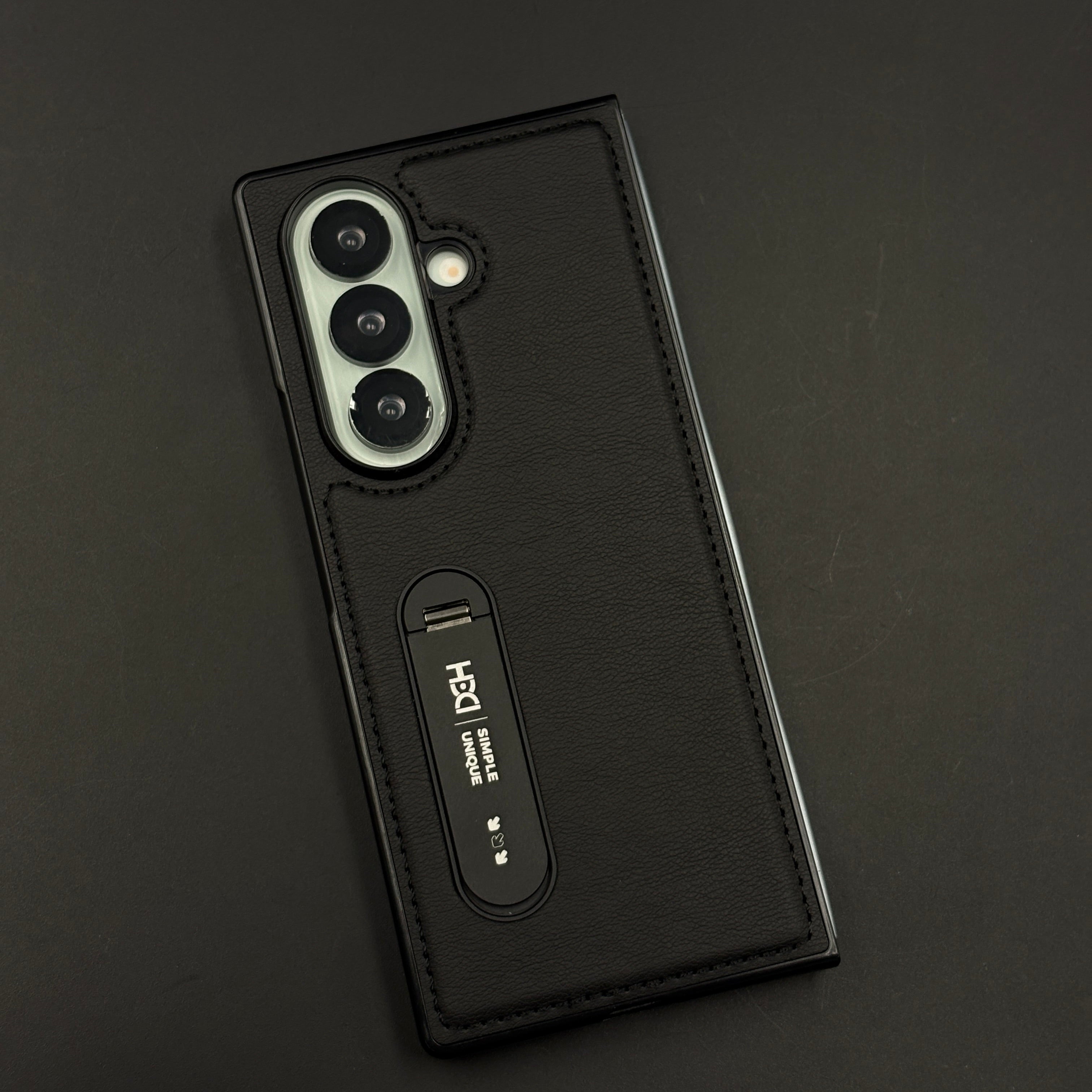 Stitch Leather Metal Kickstand Case for Samsung Galaxy Z Fold 7